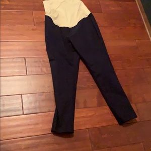 Loft Navy Maternity Slacks. Full panel